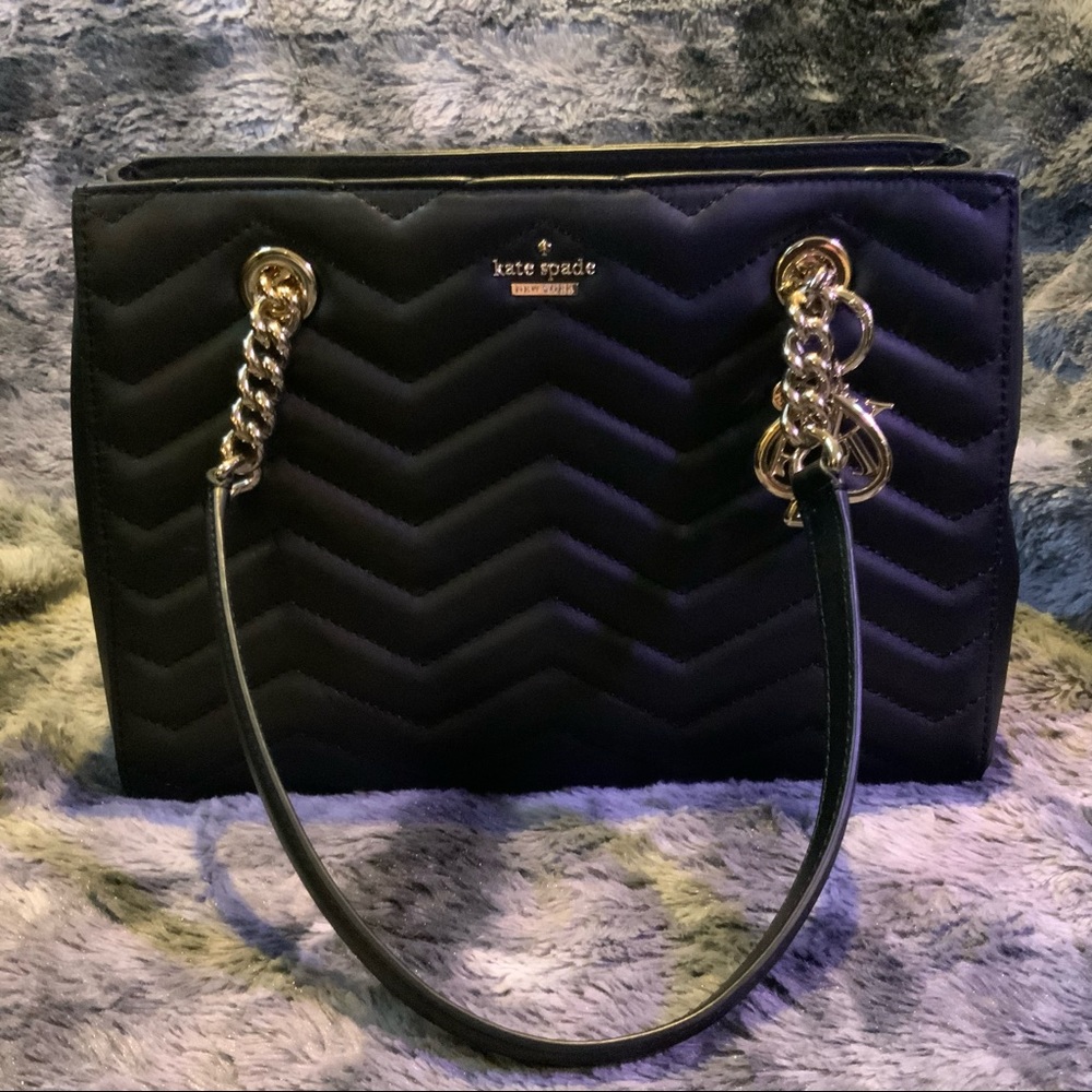Kate Spade ♠️ *EUC* Reese Park Black Quilted Shoulder Bag-USED ONCE - Picture 10 of 14